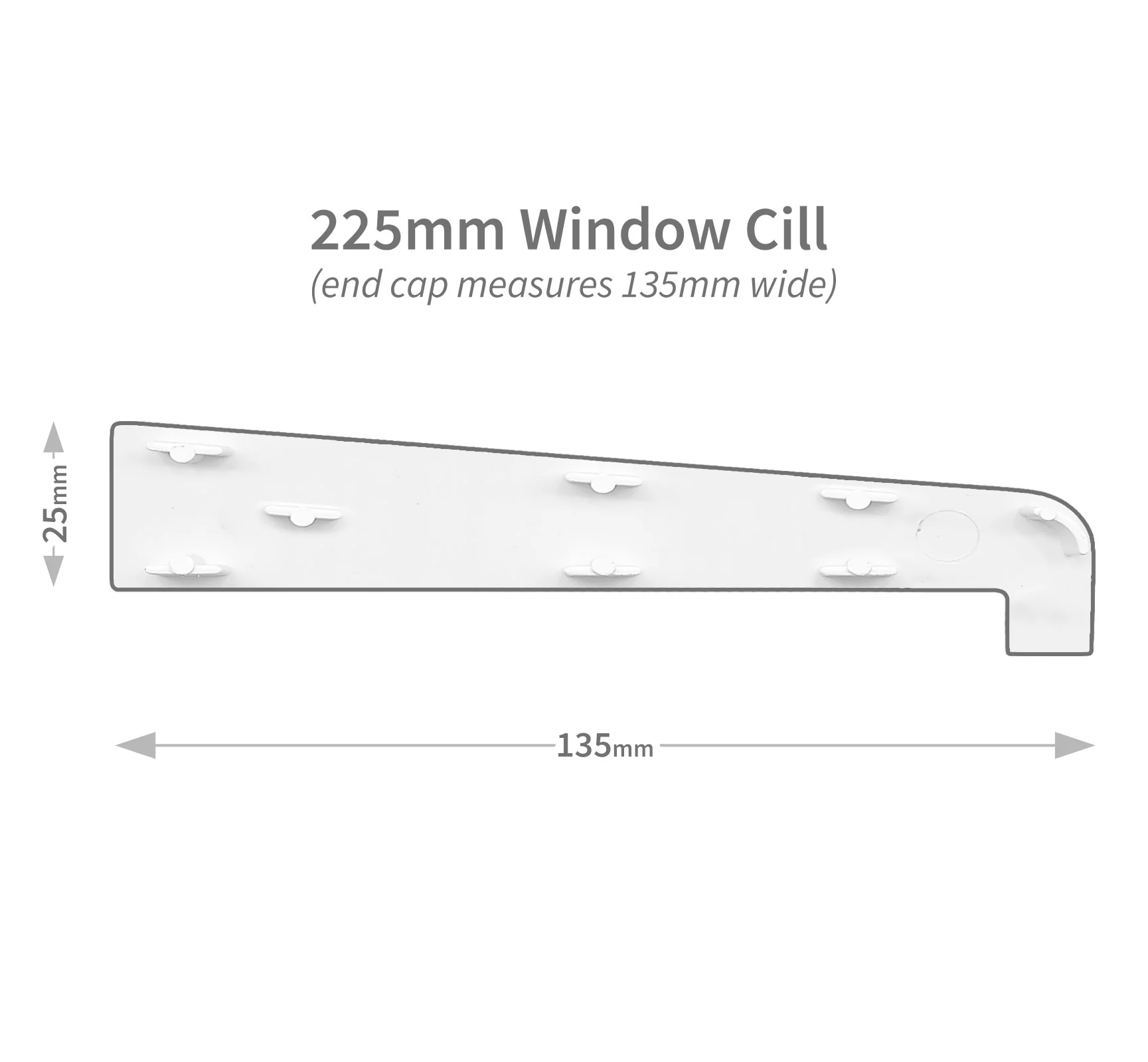 225mm Window Sill (with End Caps) - Image 3