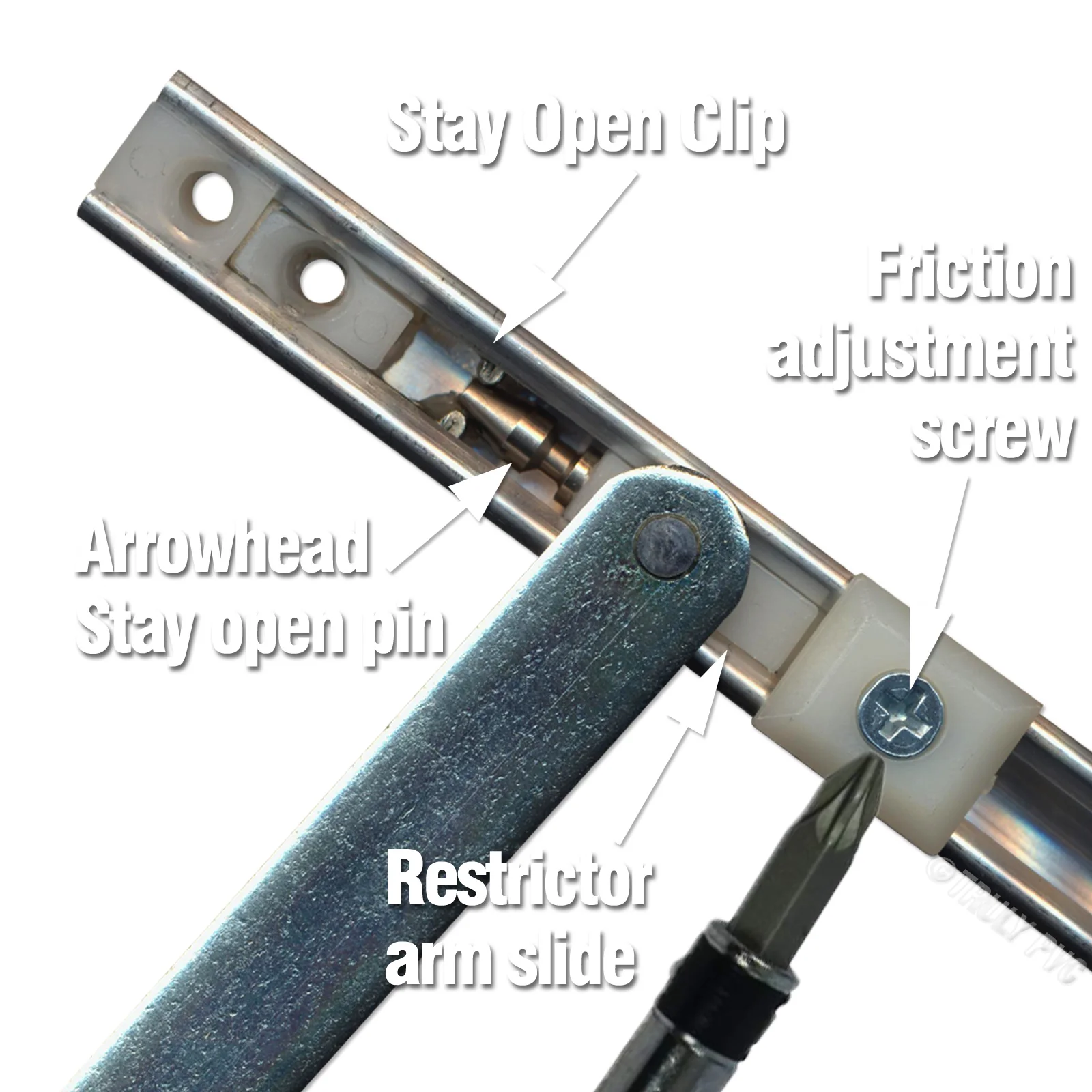 335mm Passivated Steel Door Restrictor - Image 5