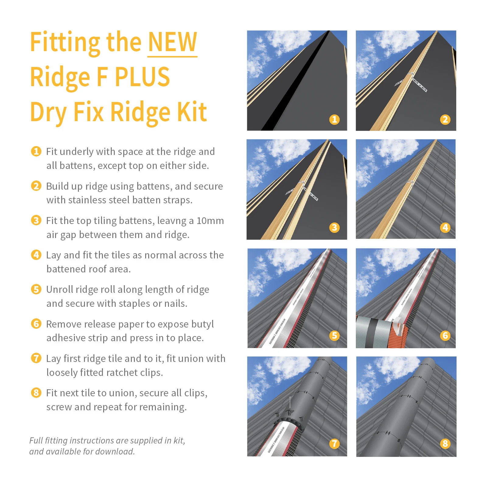 3m EasyRidge F PLUS Dry Fix Ridge Kit - Image 3