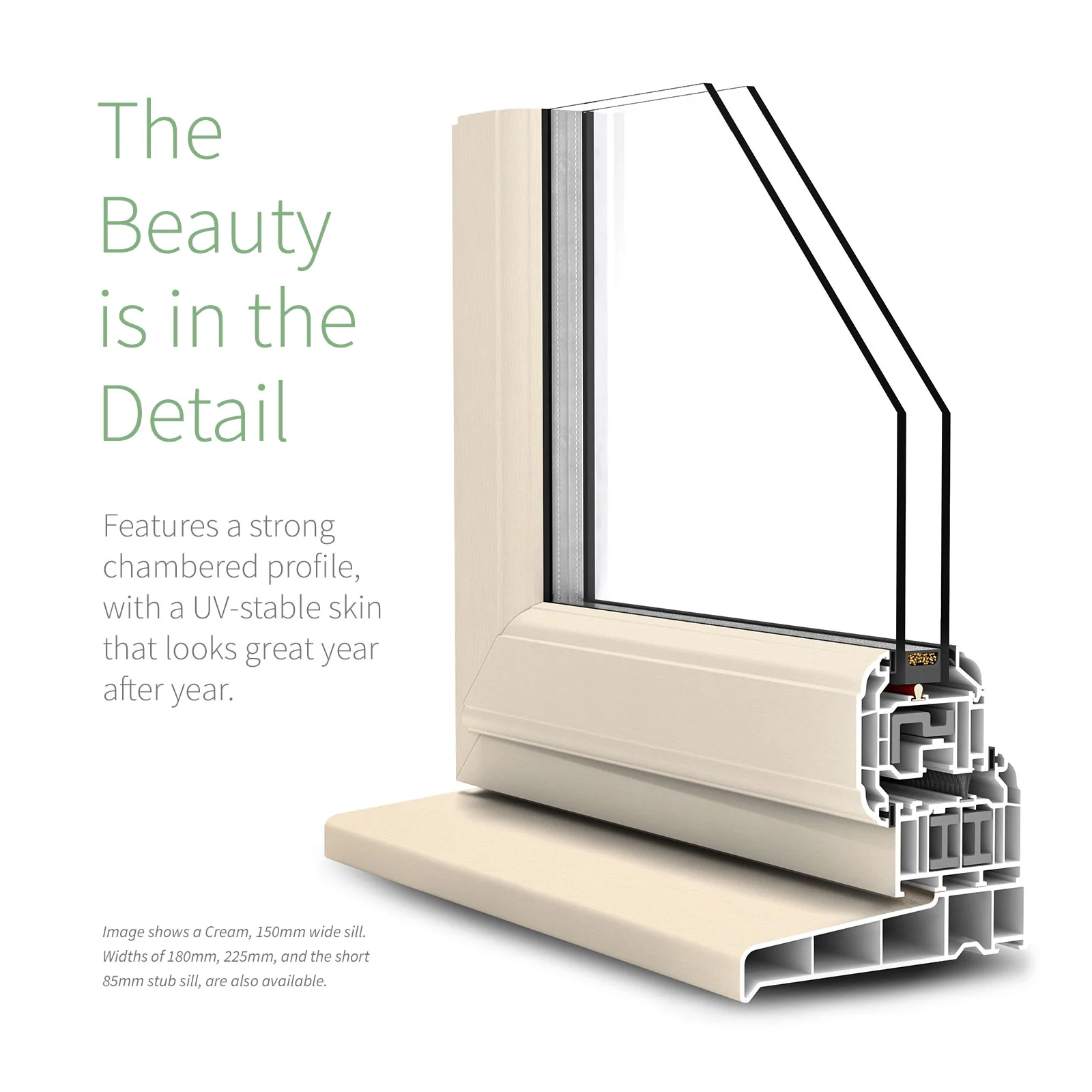 85mm Profile 22 Stub Window Sill (with End Caps) - Image 45