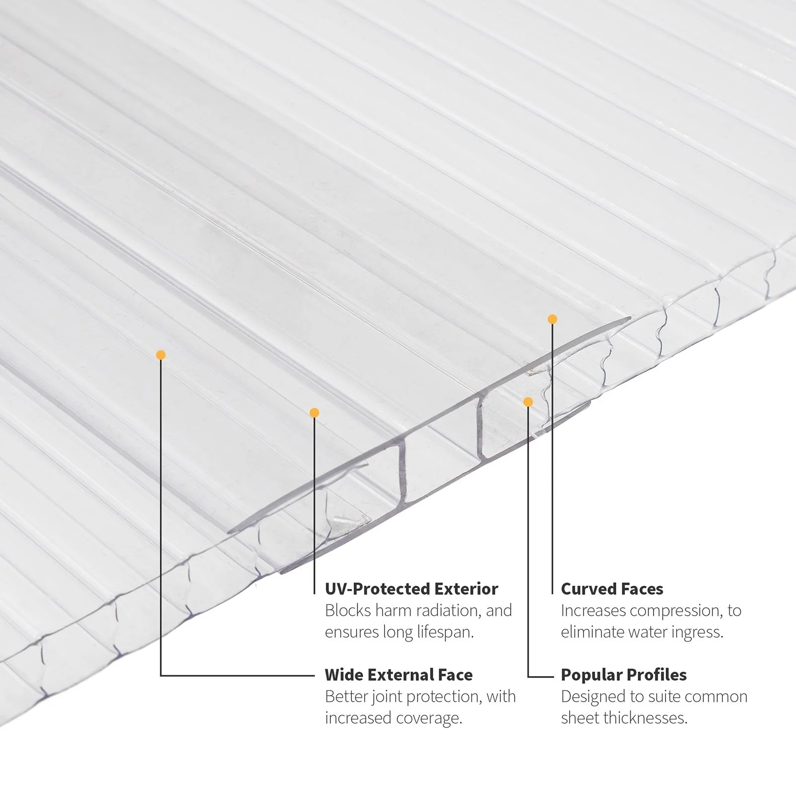 Clear Polycarbonate H-Section - Image 2