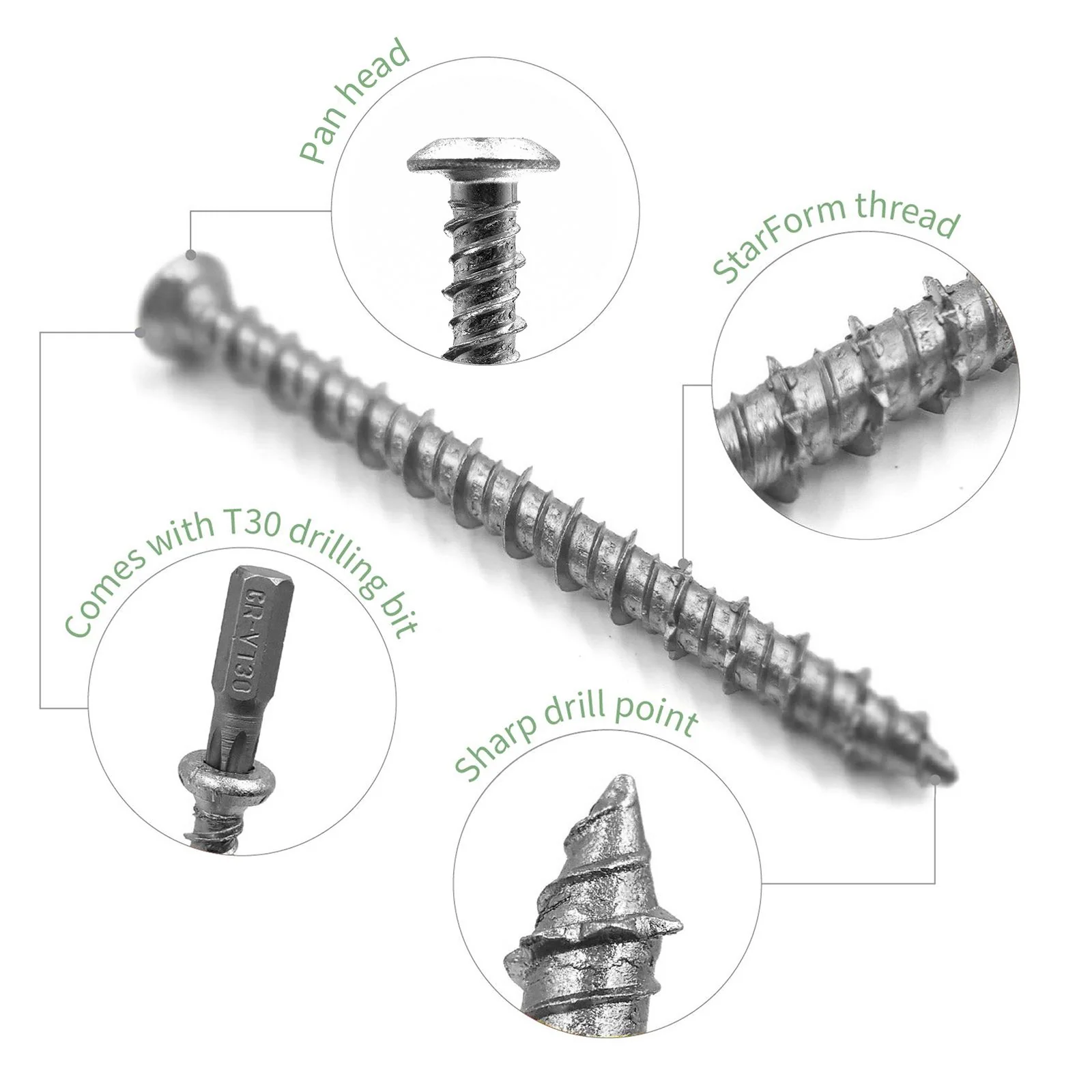 7.5mm StarFix PFT Pan Head Masonry Screws (100 Pack) - Image 3