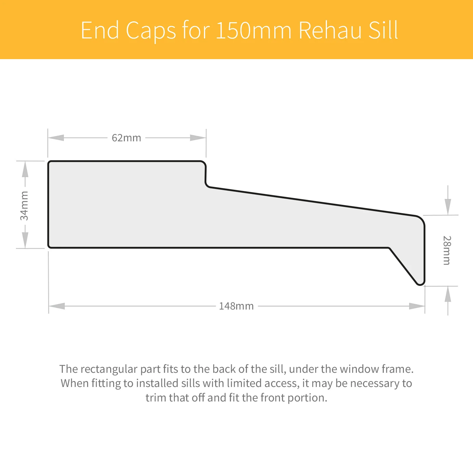 Rehau 150mm Sill End Caps - Image 2
