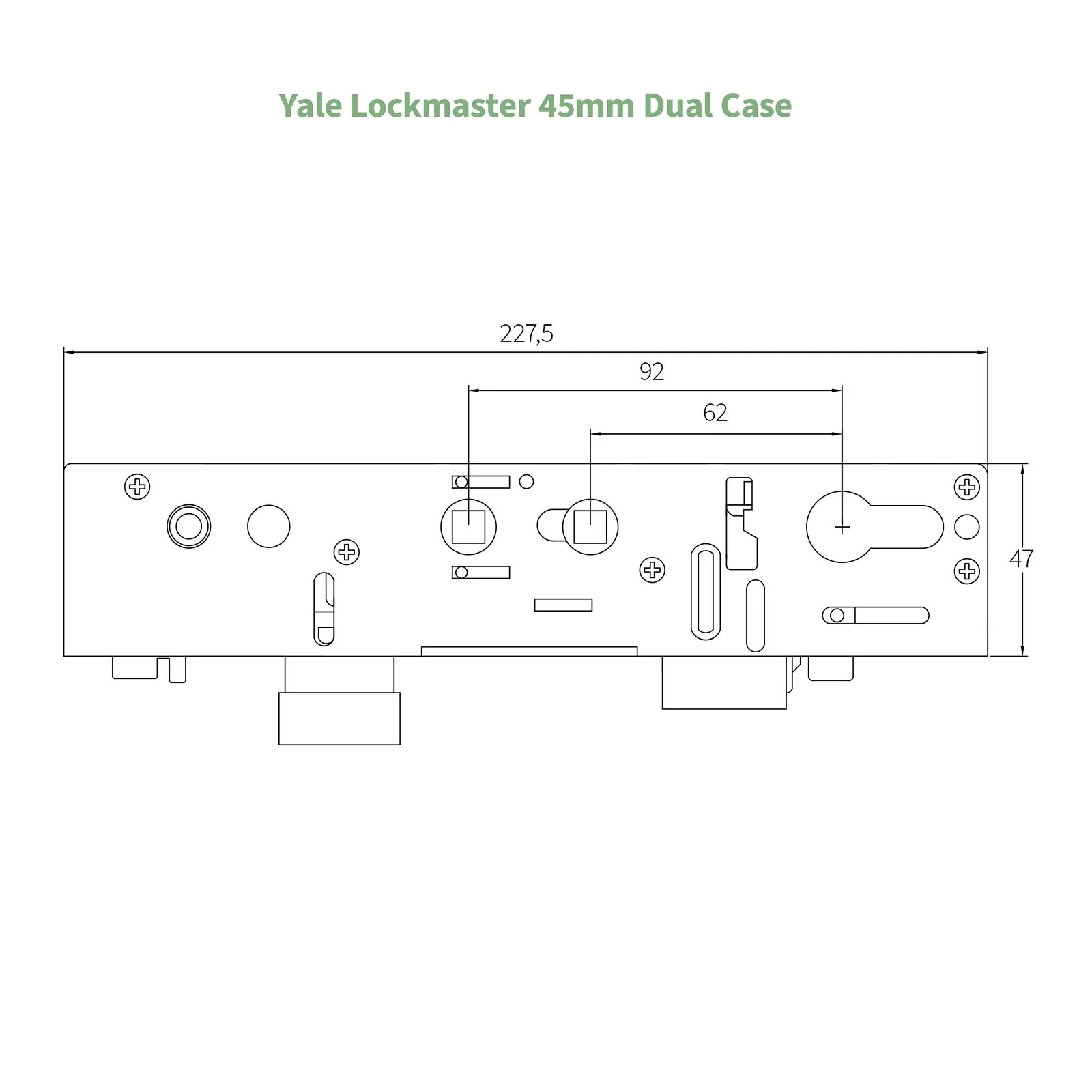 Yale Lockmaster 45mm Gearbox (with Spacing Plate) - Dual - Image 7