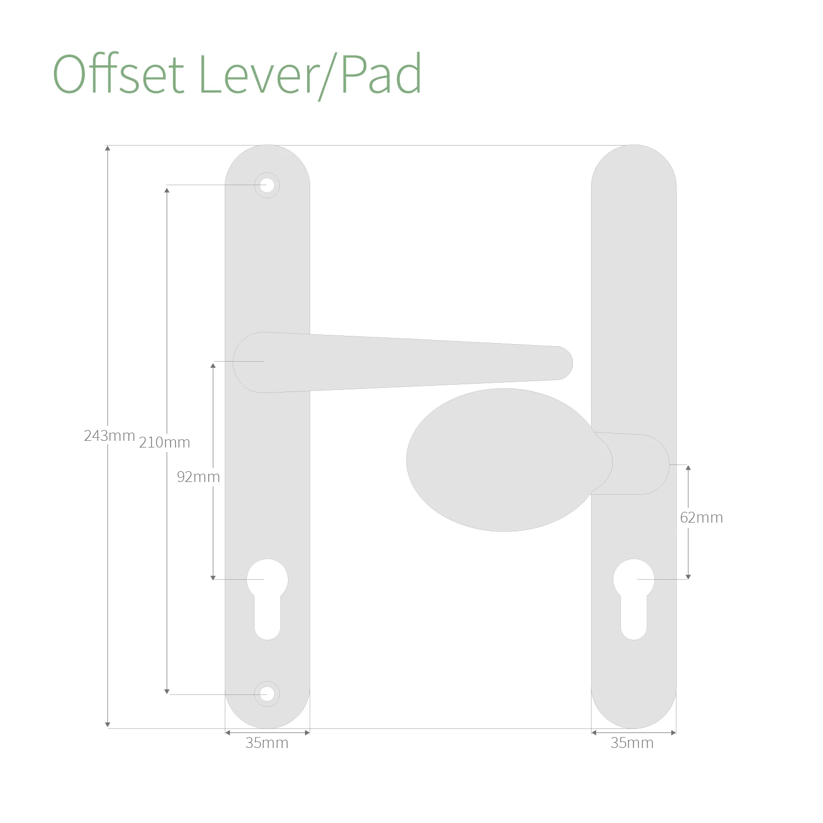 Yale Sparta Offset Lever/Pad Door Handles - Image 4